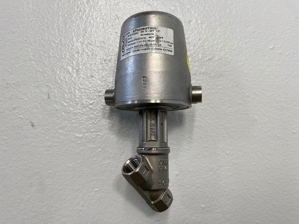 M & M 1/2" NPT 316SS Piston Actuated Shut-Off Valve BPN205MTW0L